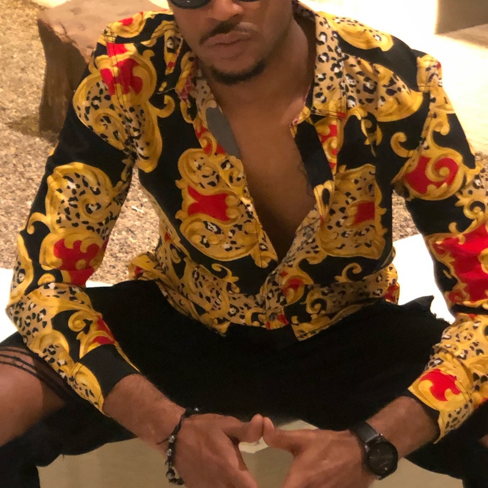 🐆 Gold Chain Dress Shirt  🐆